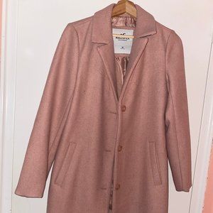 Hollister long wool pink coat (US size Medium)